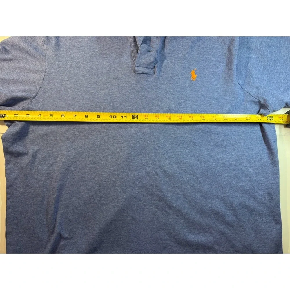 Polo Ralph Lauren Polo Shirt Men's XL Blue Heather Orange Pony Classic Fit